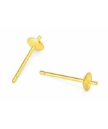 2/5 Pairs 925 Sterling Silver Gold Cup Earring Post + Push Back EARRING - $5.03 CAD+