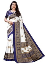 Women&#39;S Poly Silk Printed Saree With Unstitched Blouse Piece - £2.52 GBP