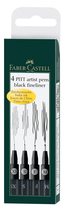 Faber-Castell Pitt Artist Pen 167115 India Ink Pens Pack of 4 M F S XS Black - £8.53 GBP