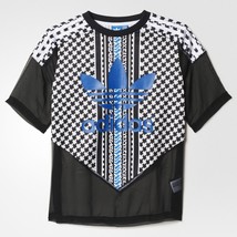 New Adidas Original Soccer Print Tees Women Monochrome Trefoil Tshirt AJ... - £47.17 GBP