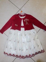 Toddler Dress/Shrug AMERICAN PRINCESS Red &amp; White Sz 4T VEUC (R) - £23.97 GBP