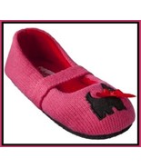 Nick &amp; Nora Girls Youth Kids Scottie Dog Slippers Pink Terrier Mary Jane... - £18.02 GBP