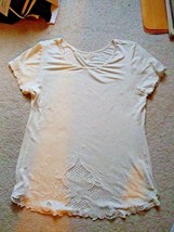 Anthropologie “ADIVA” Open Embroidered Short Sleeve Tunic Top Size M - £11.99 GBP