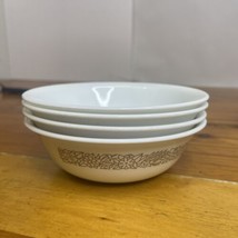 Vintage Corelle Corning Woodland Brown 6.25” Soup, Cereal, Salad Bowls Set Of 4 - £15.08 GBP