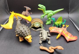 Vintage 8 Dinosaur Toys Figures Vintage average 4&quot;-5&quot; Dino rare snapping Turtle - £14.31 GBP