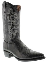 Mens Black Cowboy Boots Leather Sea Turtle Design Western J Toe Bota - £87.65 GBP