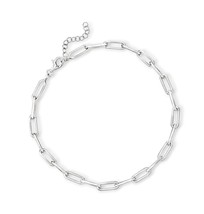Sterling Silver Paper Clip Link Anklet. 9 inches - £141.13 GBP