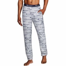 Champion Men&#39;s Pajama Lounge Jogger Pants LARGE Gray Logo New - $28.47