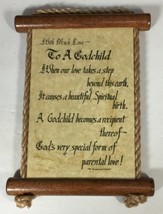 Godchild : Poem on Wood and Glass Scroll/Plaque:  With Much Love to a Go... - $6.50
