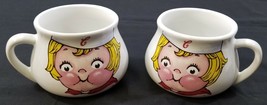 N) Set of 2 Vintage Campbells Soup Co Mugs Bowls Blonde Little Girl 1998 Harvest - £10.25 GBP