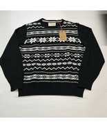 Weatherproof Vintage Sweater Mens XL Black Fair Isle Snowflake Holiday P... - $19.18 CAD