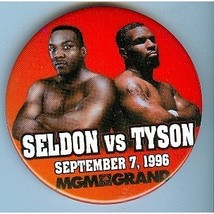 Boxing: Seldon vs Tyson Sept 7 1996 at Caesars Palace 3&quot;  Pinback Button - $10.95