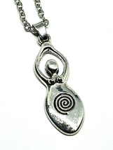 Spiral Earth Goddess Necklace Pendant Diana Artemis Goddess 18&quot; Chain Wiccan - £5.95 GBP