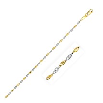 2.0mm Width 14k Two-Tone Gold Singapore Chain 16&quot;-20&quot; Inch Length Necklace - £263.29 GBP+