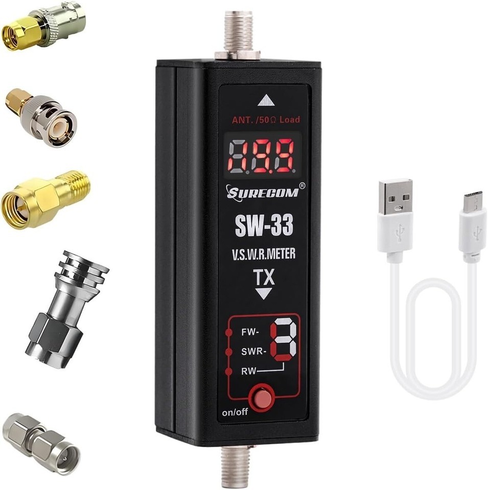 SW-33 Mark II Handheld VHF/UHF Power Meter: 100W, 125-525 MHz, User-Friendly Item image 3