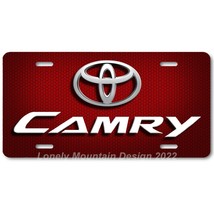 Toyota Camry Inspired Art White on Red Hex FLAT Aluminum Novelty License... - $17.99