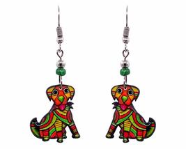 Psychedelic Pattern Dog Animal Graphic Dangle Earrings - Womens Fashion ... - $17.81