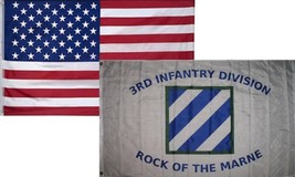 K&#39;s Novelties 3x5 Wholesale Combo USA American &amp; 3rd Infantry Division #1 Flag 3 - £7.62 GBP