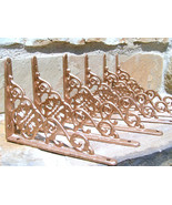 SIX Cast Iron Wall Shelf Braces Shiny Copper color small brackets bz - £75.04 GBP