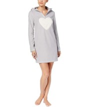 Jenni by Jennifer Moore Womens Hooded Fleece Sleepshirt,Heart Applique,Large - £15.95 GBP