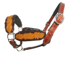 Cabestro de cuero de caballo bellamente tallado premium hecho a mano... - £66.96 GBP