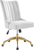 Modway Empower Channel Tufted Performance Velvet Office Chair in Gold White - £212.62 GBP