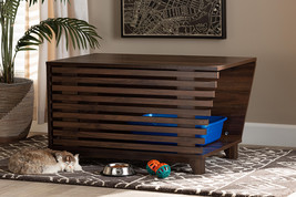 Reagan Walnut Brown Cat Litter Box Cover House - $2,802.29 MXN