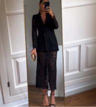 Zara Bnwt 2024. Black Midi Skirt Lace High Waist. 2730/885 - £50.00 GBP