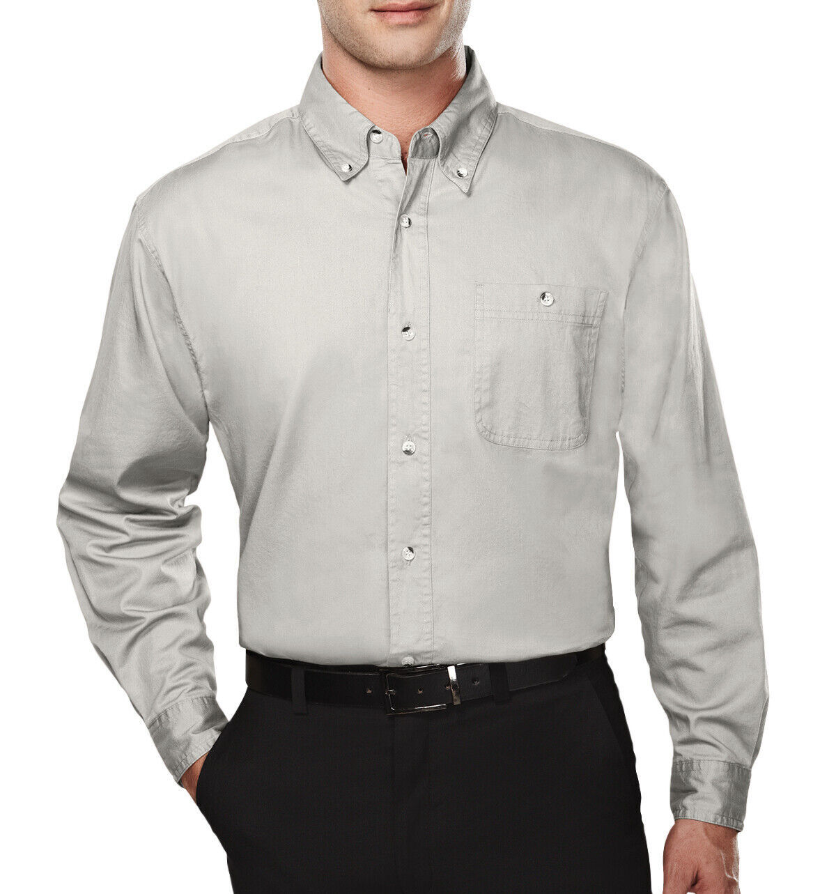 Men's Big and Tall 6XL Tri Mountain 810 Executive Cotton Long Sleeve Twill Shirt