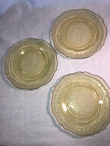 3 Amber Patrician 6 Inch Sherbet Plates Depression Glass Mint - £7.98 GBP