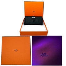 HERMES Lizard Bean Classic Long Wallet Black - $970.20