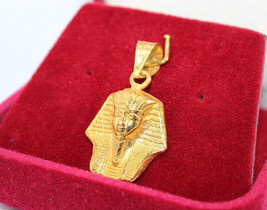 Egyptian Handmade Pharaoh king Tut Hallmark 18K Yellow Gold Pendant 2.3 Gr - $329.18