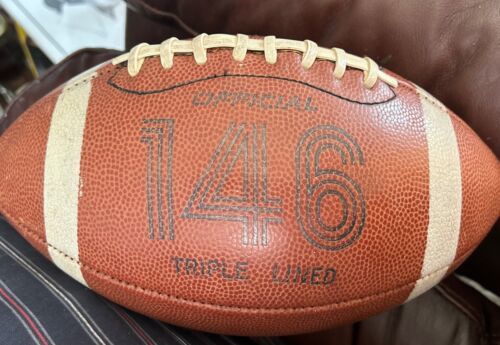 Vintage Official Cooper 146 Triple-Lined  Cowhide Leather Football Ball - $98.99