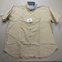 NWT At Ease by Enro Mens XL Extra Large Button Down Short Sleeve Shirt B... - £20.98 GBP