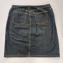 Old Navy RN#54023 Women's Blue Cotton Front Zip & Slit Denim Skirt Size 8 image 14