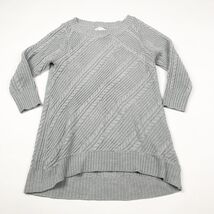 New York &amp; Company Womens Knitted Sweater Gray Size M 3/4 Sleeve Pullover - $9.99