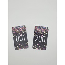 Jetec 200 Glitter Numbered Cards 001–200 Plastic Hanger Tags Multicolor NIP - $17.77