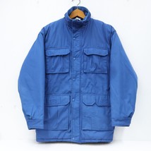 Vtg Anhurst Blanket Lined Insulated Utility Jacket MensbLarge Blue 4 Poc... - £37.81 GBP