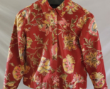 Coldwater Creek Floral Print Rust Brown Light Weight Denim Jacket Size S - $16.82