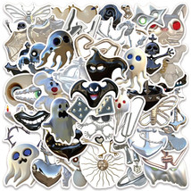50 Pcs 3D Horror Ghost Skeleton Silver Cartoon Cute Sticker Set Waterproof Stick - £7.81 GBP