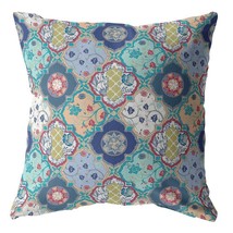 16 Inch Blue Peach Trellis Suede Zippered Throw Pillow - €88,59 EUR
