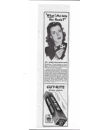 Cut-Rite Waxed Paper Ad 1944 original vintage WWII retro art illustration - $185.88 MXN