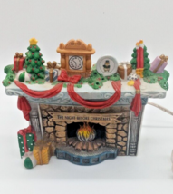 Vtg Christmas Fireplace Chimney Light The Night Before Christmas Porcelain WORKS - £21.79 GBP