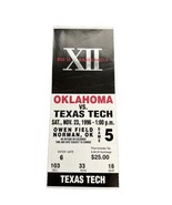 1996 Oklahoma Sooners Football Ticket Stub Texas Tech Red Raiders Norman OU - $10.00