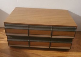Vintage Faux Wood 72 Cassette Storage Holder 6 Drawers total  - $58.89