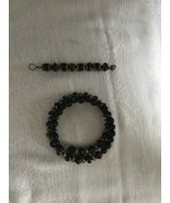 Black Onyx memory wire bracelet and pendant - €43,43 EUR