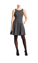 New Banana Republic Women&#39;s Herringbone Fit &amp; Flare Dress Grey Variety S... - £43.67 GBP
