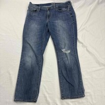 Signature Levi Strauss Womens Jeans Blue Distressed Slim 36&quot; - £11.68 GBP
