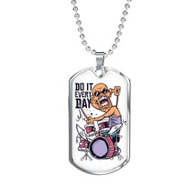 Do It Everyday Necklace Stainless Steel or 18k Gold Dog Tag 24&quot; Chain - £37.23 GBP+