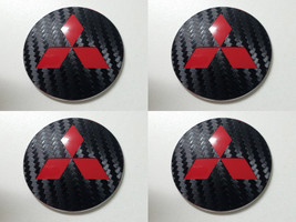 Mitsubishi 3 - Set of 4 Metal Stickers for Wheel Center Caps Logo Badges Rims  - £19.90 GBP+